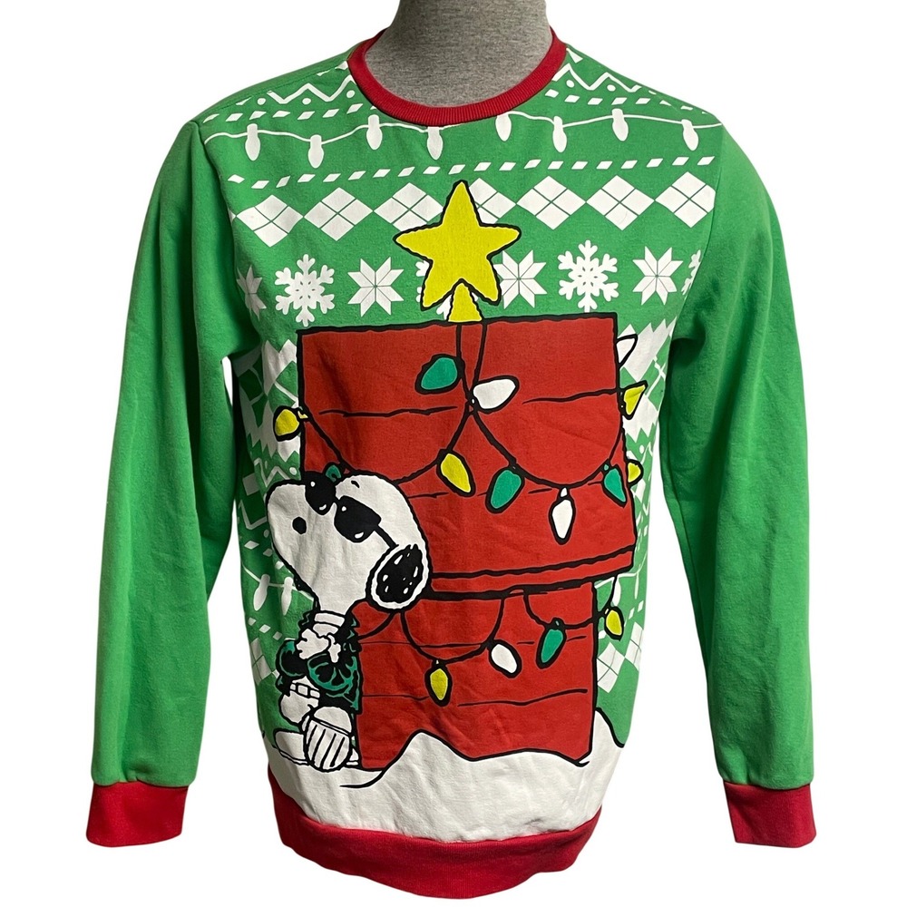 Peanuts Hybrid Snoopy Ugly Christmas Sweatshirt Men's Large